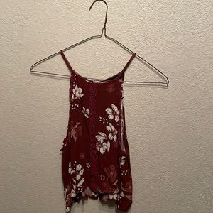 Button back floral tank top